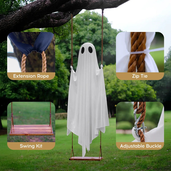 5FT lighted Halloween ghost swing image 5