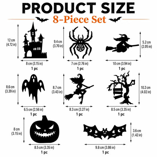 Halloween LED Silhouette Wall Light Stickers, Battery Powered Peel